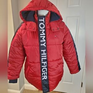 Tommy Hilfiger Boys' Red Puffer Jacket with Hood